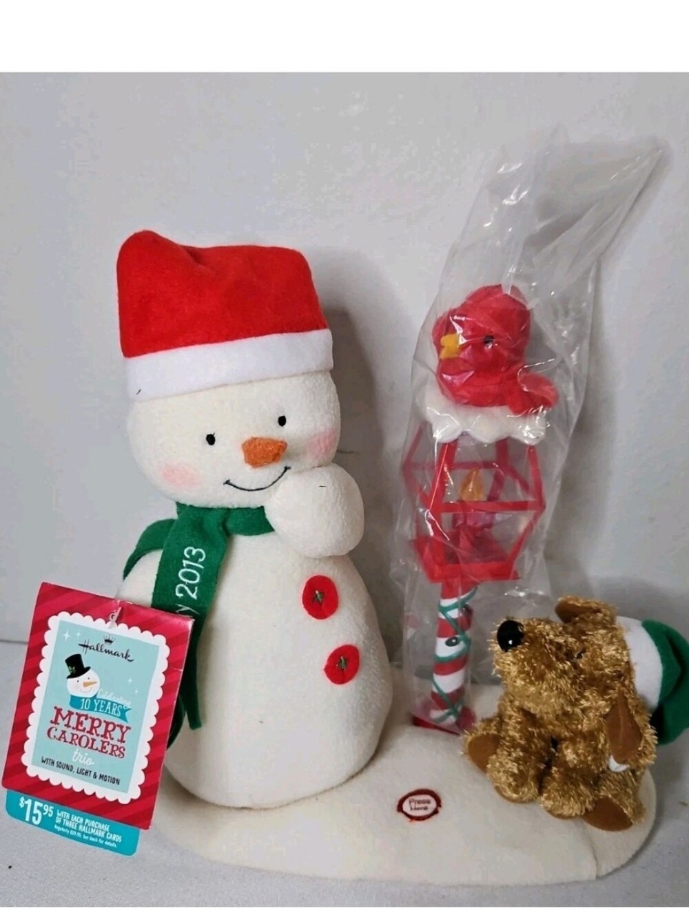 Hallmark 2013 "Merry Carolers Trio" Musical Light Motion Snowman Working NWT